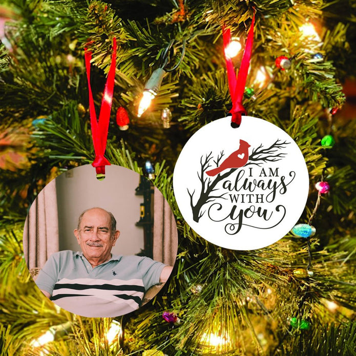 Personalized Memorial Ornament With Photo-I Am Always With You（Backside） - handmade Ornament