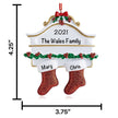 Personalised Red Stockings Family Christmas Ornament - handmade Ornament