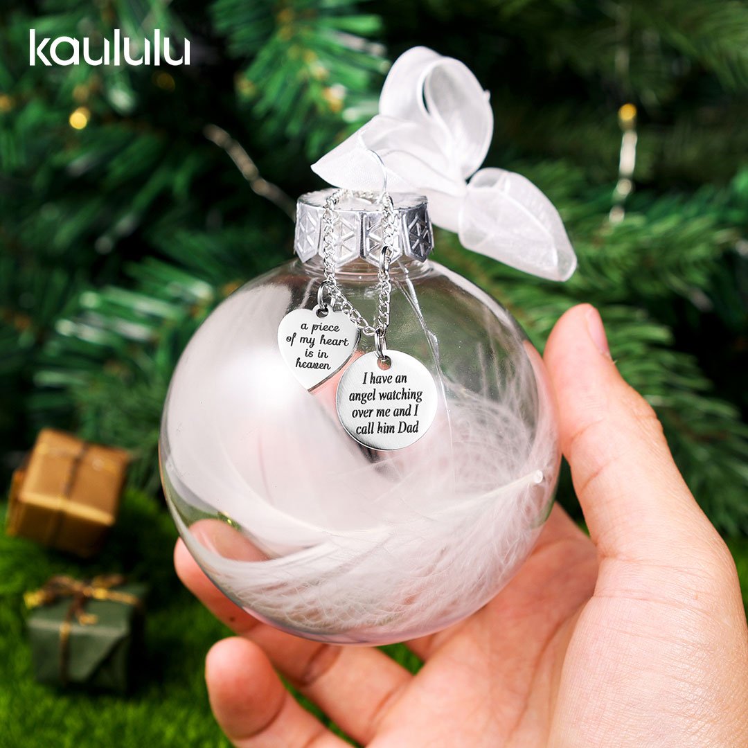 Personalised Memorial Feather Bauble Ornament - handmade Ornament