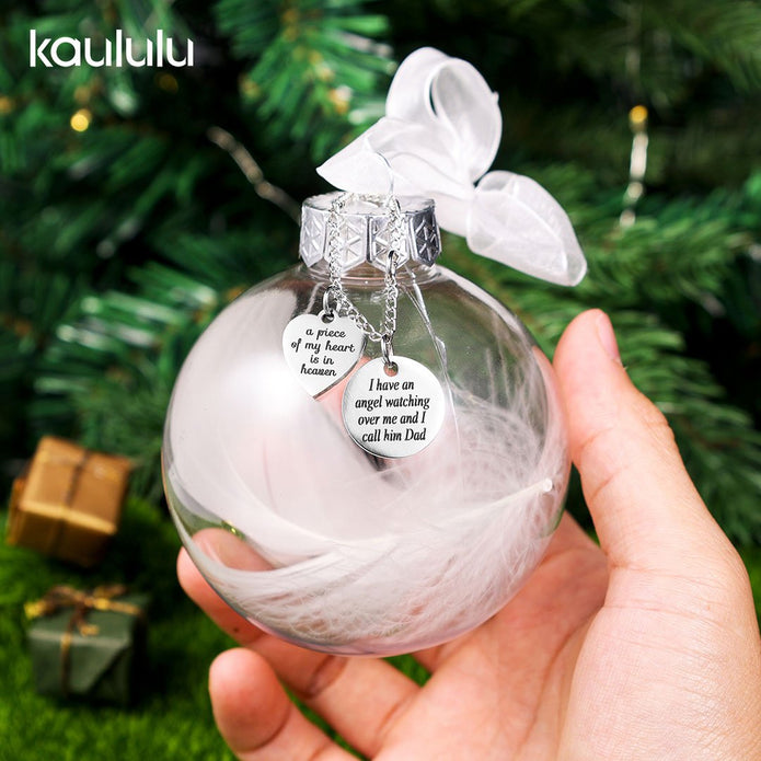 Personalised Memorial Feather Bauble Ornament - handmade Ornament