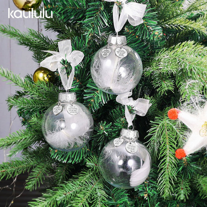 Personalised Memorial Feather Bauble Ornament - handmade Ornament