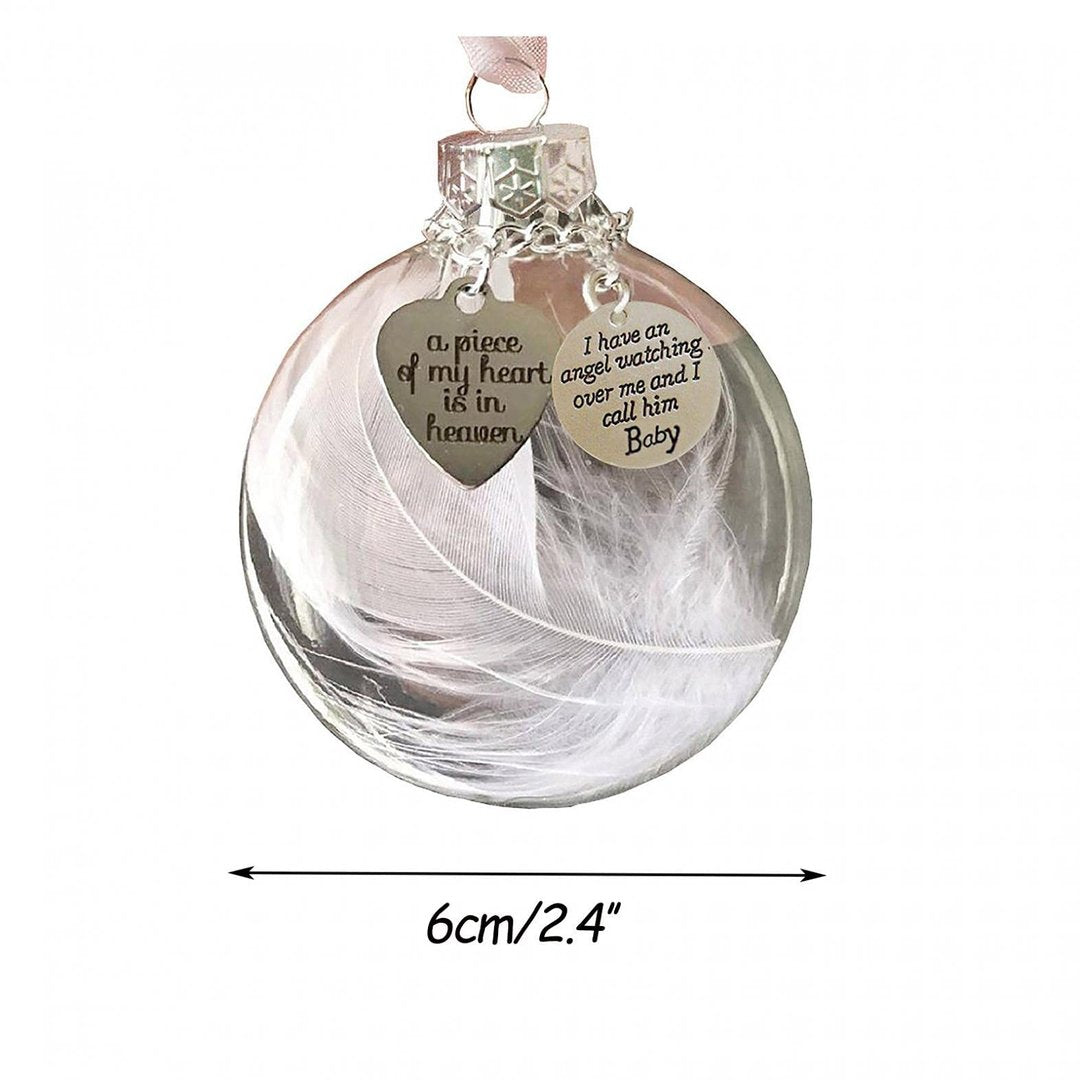 Personalised Memorial Feather Bauble Ornament - handmade Ornament