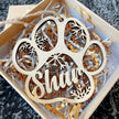 Personalised Wooden Paw Angel Wings Ornament - handmade Ornament