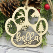Personalised Wooden Dog Cat Paw Ornament - handmade Ornament