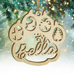 Personalised Wooden Dog Cat Paw Ornament - handmade Ornament