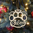 Custom Wooden Angel Wings Pet Paw Ornament - handmade Ornament
