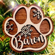 Custom Wooden Dog Paw Christmas Ornament - handmade Ornament