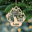 Personalised Wooden Cat Paw Christmas Ornament - handmade Ornament