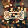 Personalised Wooden Dog Bone Christmas Ornament - handmade Ornament
