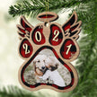 Personalised Angel Wings Pet Paw Wooden Christmas Ornament - handmade Ornament