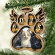 Personalised Angel Wings Pet Paw Wooden Christmas Ornament - handmade Ornament