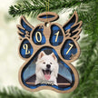 Personalised Angel Wings Pet Paw Wooden Christmas Ornament - handmade Ornament