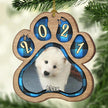 Personalised Dog Paw Wooden Christmas Ornament - handmade Ornament