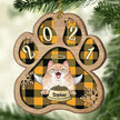 Personalised Dog Paw Wooden Christmas Ornament - handmade Ornament