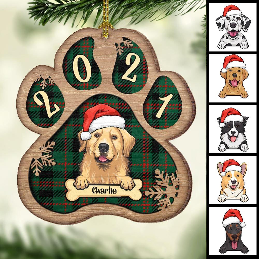 Personalised Dog Christmas Hat Wooden Ornament - handmade Ornament