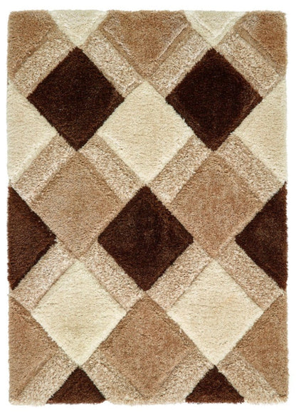 Origins 3D Geo Shaggy Rug rugs 60x110 cm / Beige / Polyester RUGS_and_MORE 5026134619142