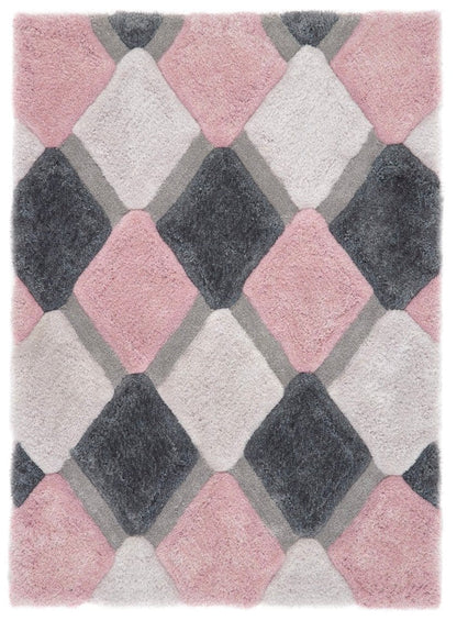 Origins 3D Geo Shaggy Rug rugs 60x110 cm / Blush / Polyester RUGS_and_MORE 5026134565005