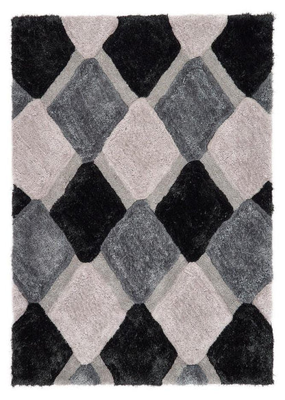 Origins 3D Geo Shaggy Rug rugs 60x110 cm / Grey / Polyester RUGS_and_MORE 5026134565043