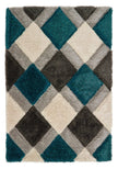 Origins 3D Geo Shaggy Rug rugs 60x110 cm / Teal / Polyester RUGS_and_MORE 5026134619227