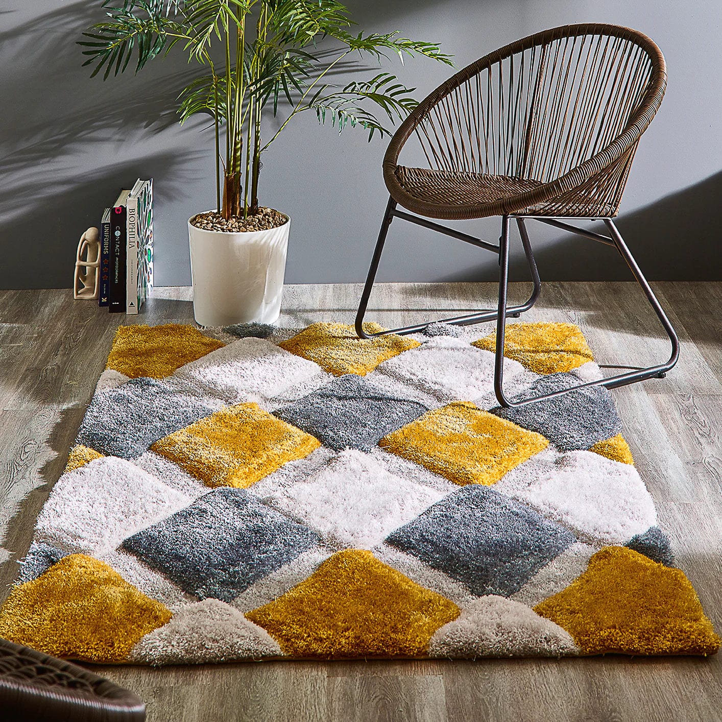 Origins 3D Geo Shaggy Rug rugs RUGS_and_MORE