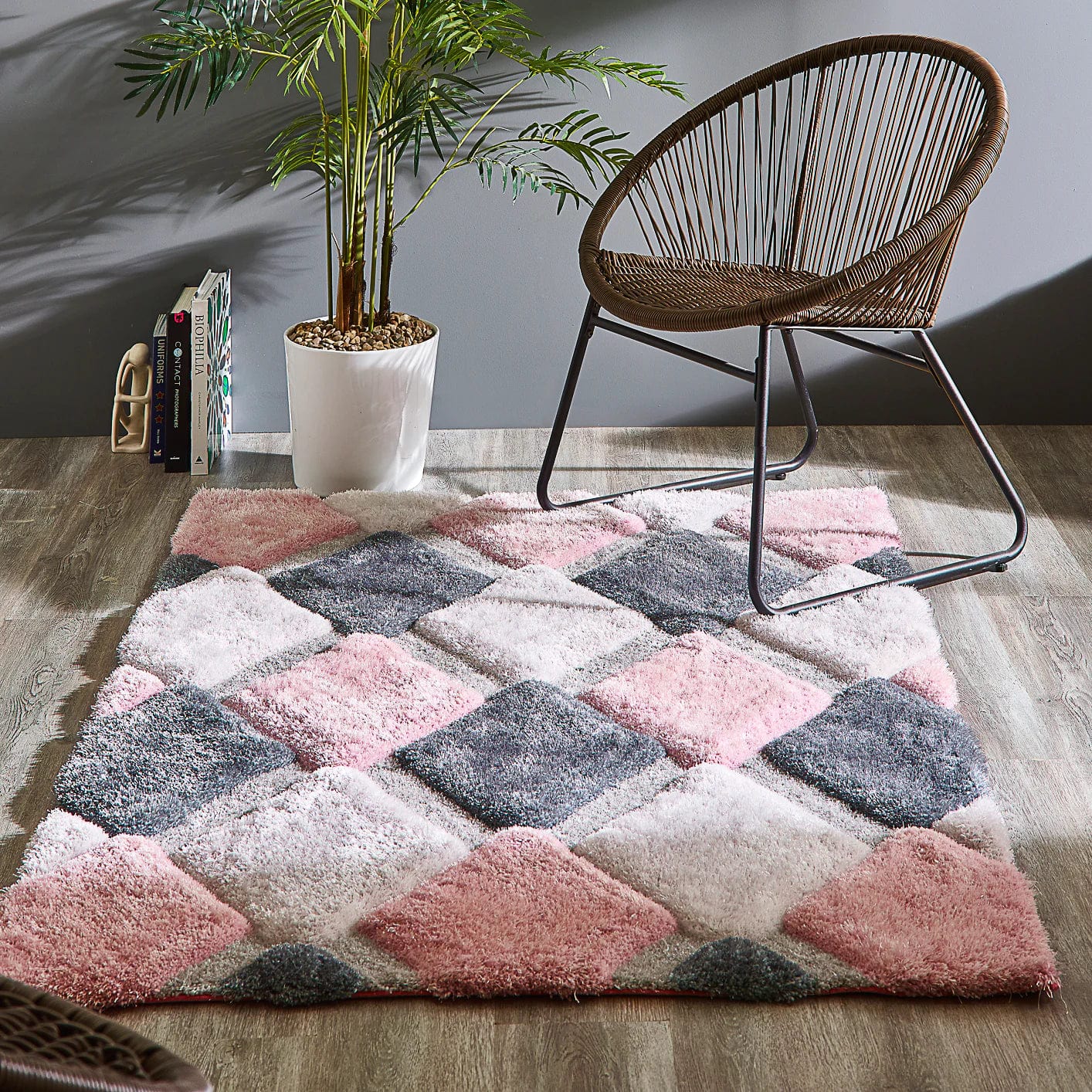 Origins 3D Geo Shaggy Rug rugs RUGS_and_MORE