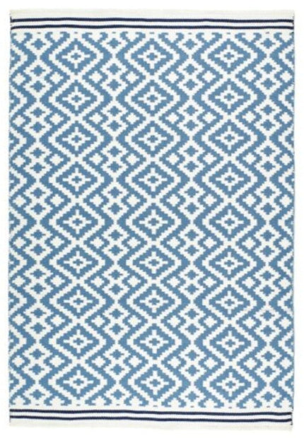Origins Aztec Washable Rug Handwoven Jacquard Rug 80x150 cm / Blue/Navy / Recycle Plastic RUGS_and_MORE 5026134595507