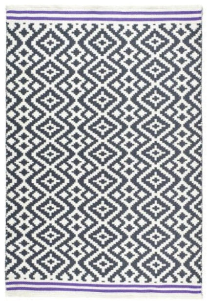 Origins Aztec Washable Rug Handwoven Jacquard Rug 80x150 cm / Purple/Grey / Recycle Plastic RUGS_and_MORE 5026134595491