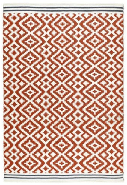 Origins Aztec Washable Rug Handwoven Jacquard Rug 80x150 cm / Terracotta/Grey / Recycle Plastic RUGS_and_MORE 5026134595514