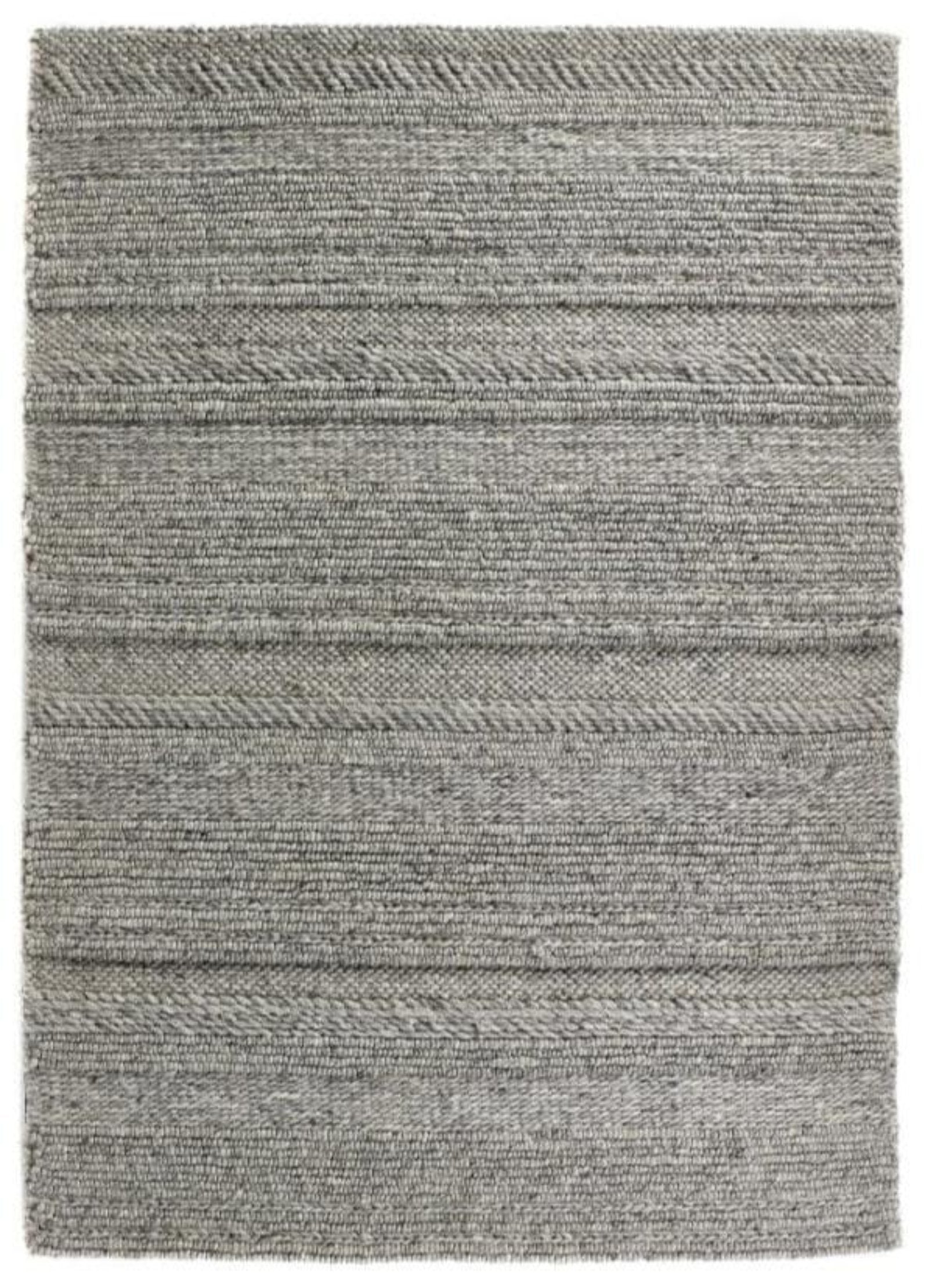 Origins Chunky Knit Rug Hand Woven 80x150 cm / Natural/Grey / 100% Wool RUGS_and_MORE 5026134539846