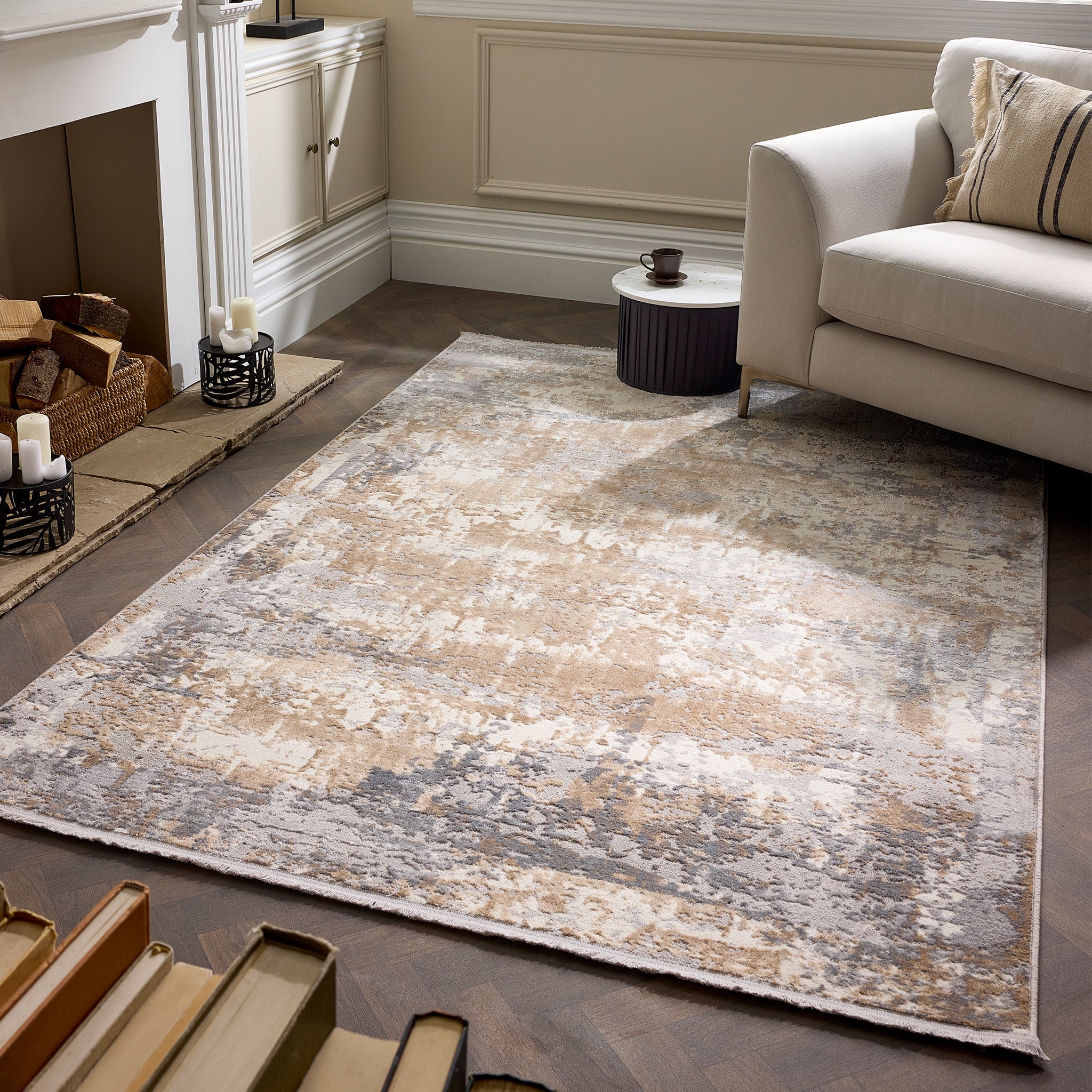 Origins Cosimo Distressed Rug Blue/Grey - handmade