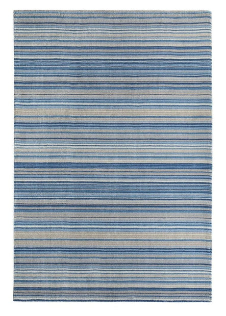 Origins Fine Stripes 100% Wool Rug Rugs 80X150 cm / Blue/Biege / 100% Wool RUGS_and_MORE 5026134548794