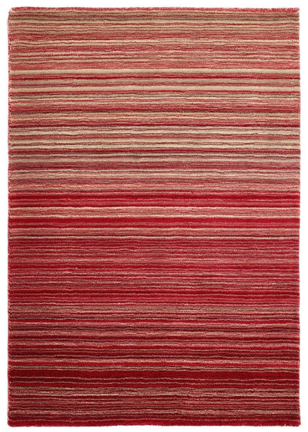 Origins Fine Stripes 100% Wool Rug Rugs 80X150 cm / Red / 100% Wool RUGS_and_MORE 5026134521889