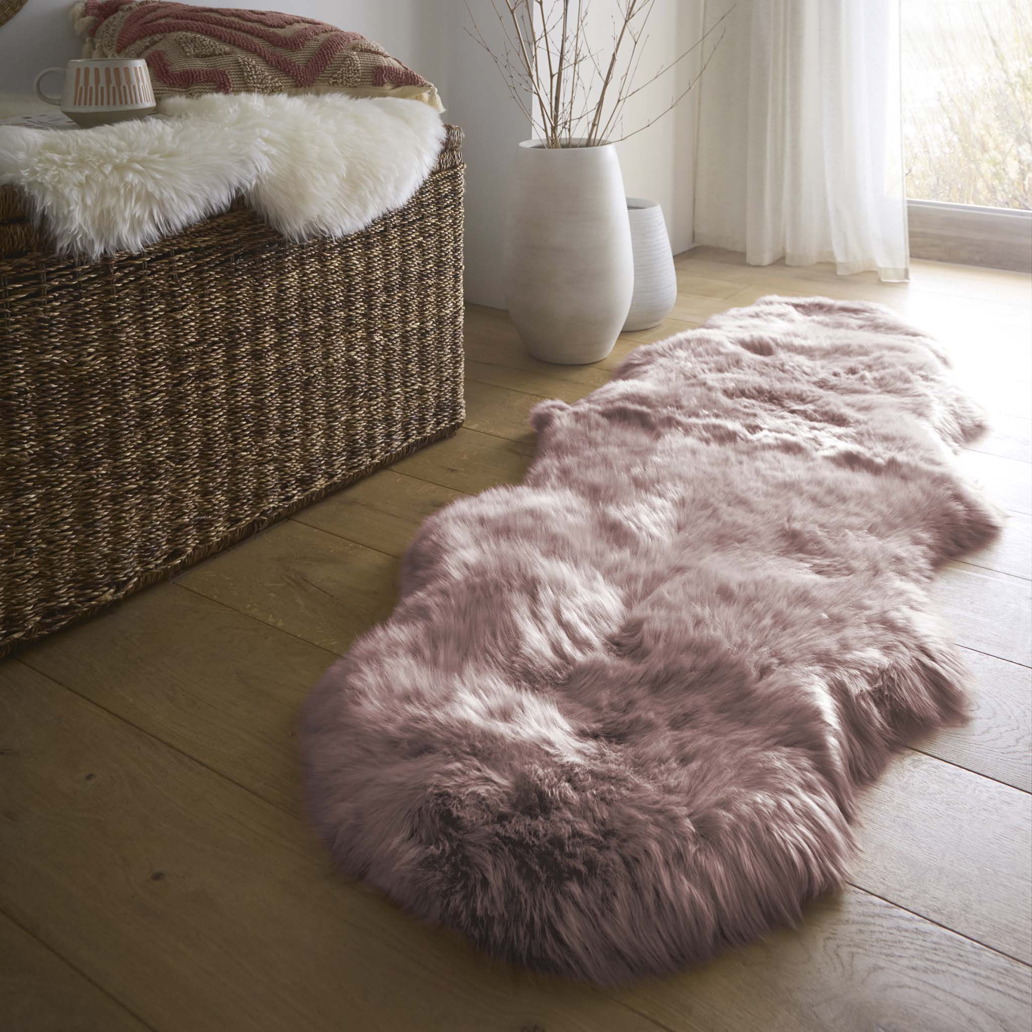 Origins Genuine Sheepskin Adobe Rose - handmade
