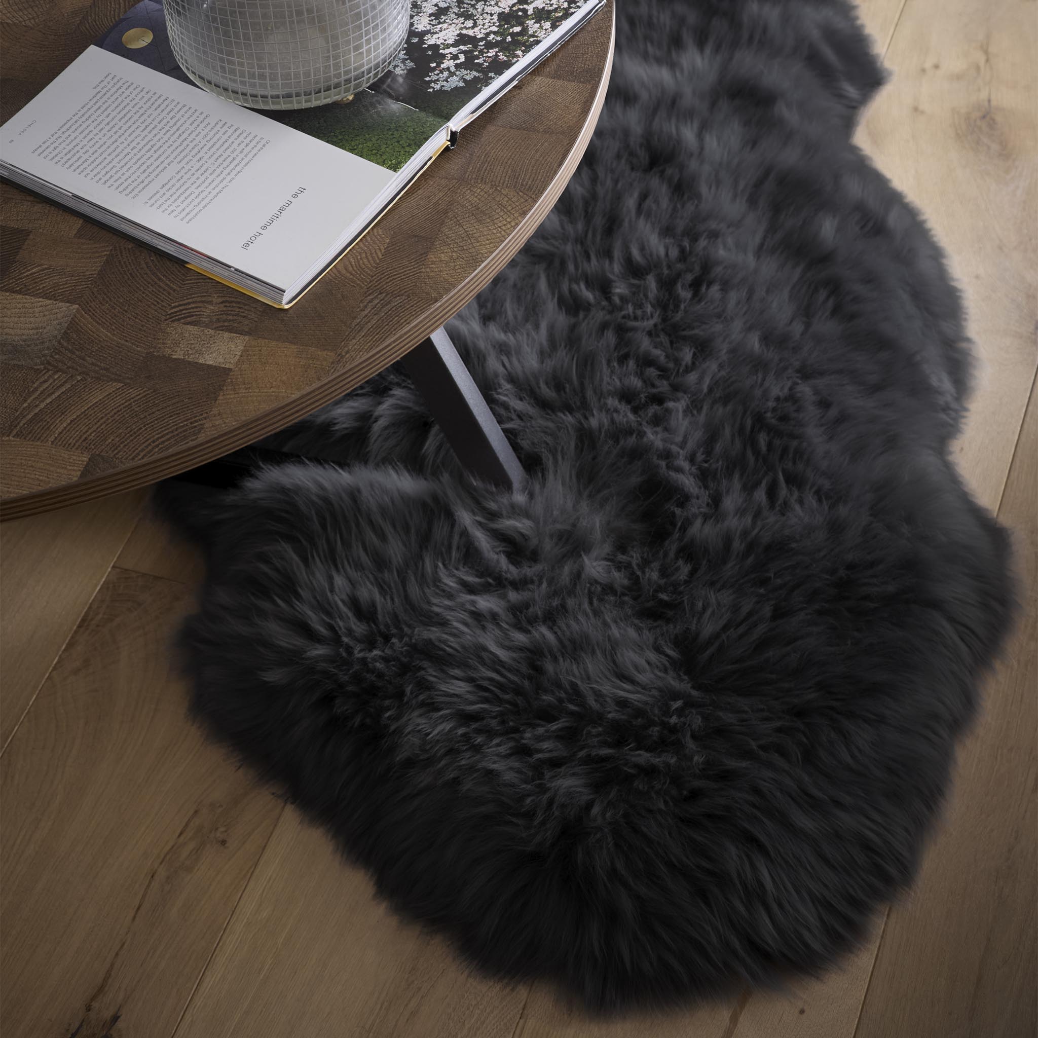 Origins Genuine Sheepskin Black - handmade