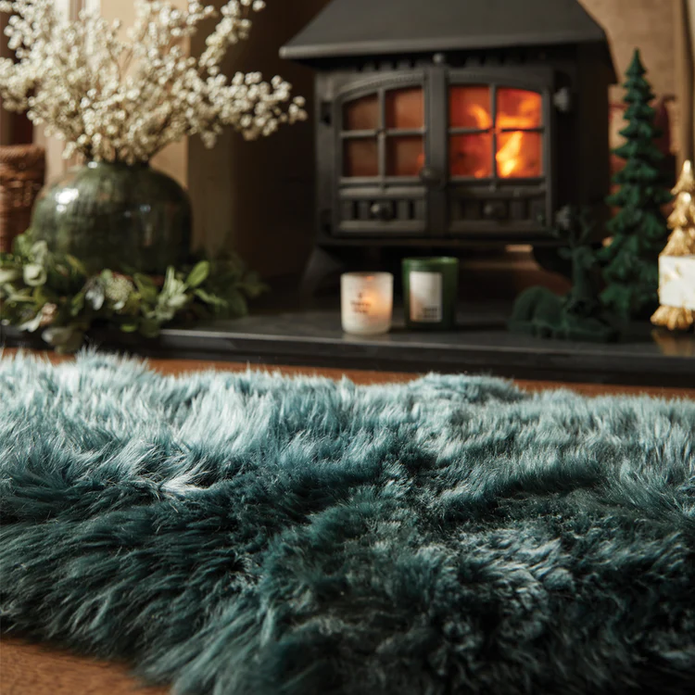 Origins Genuine Sheepskin Forest Green - handmade