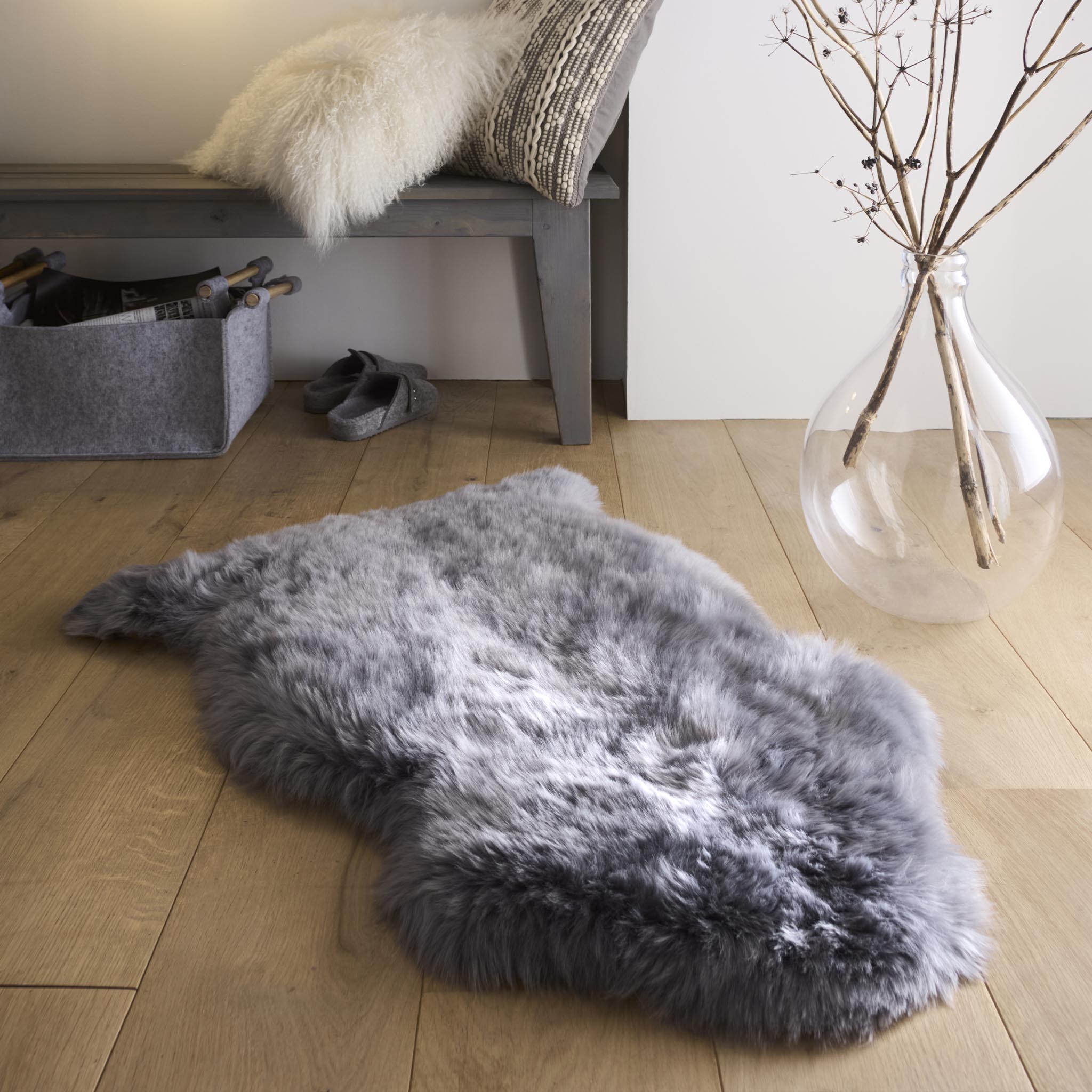 Origins Genuine Sheepskin Grey - handmade