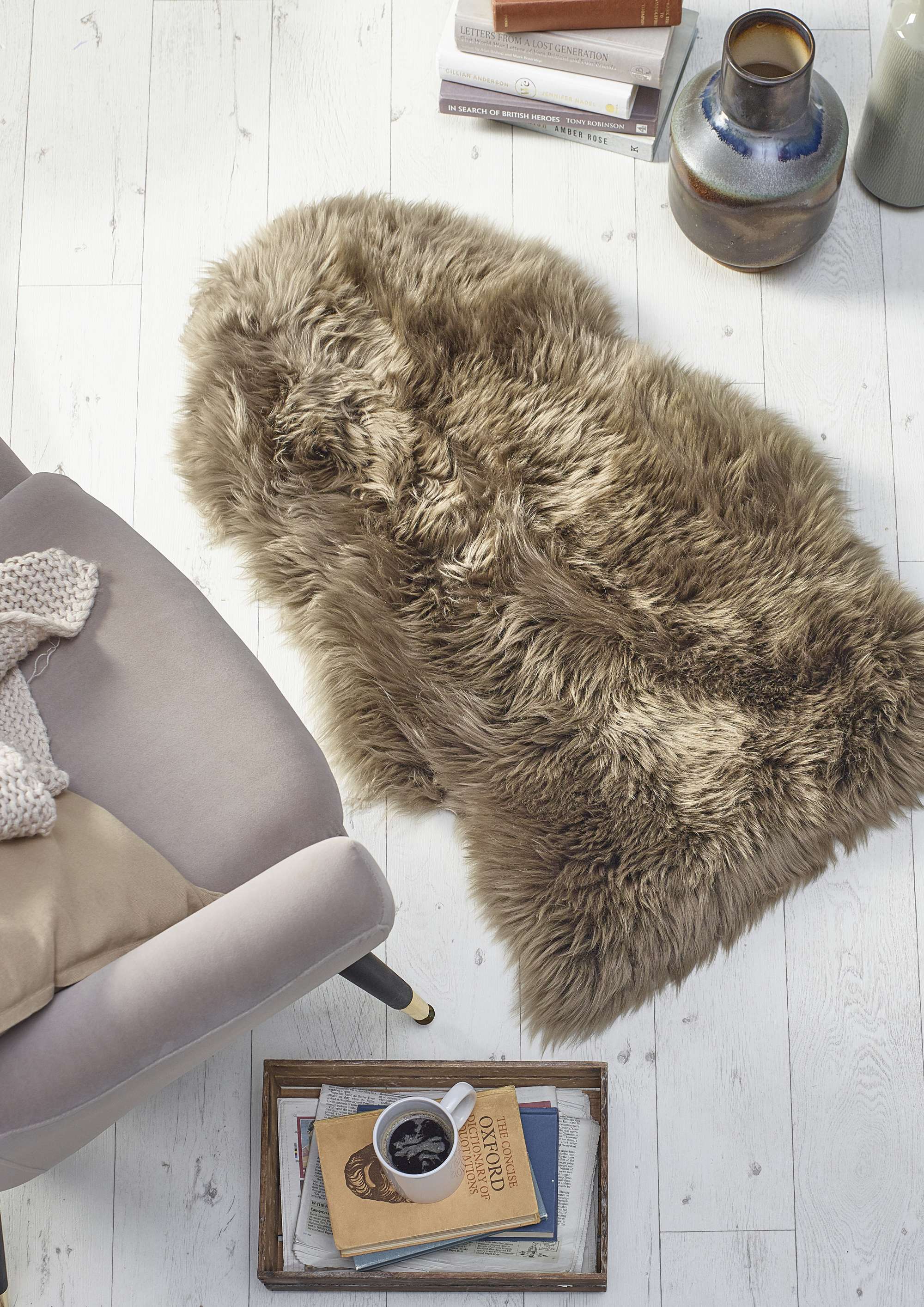 Origins Genuine Sheepskin Khaki - handmade