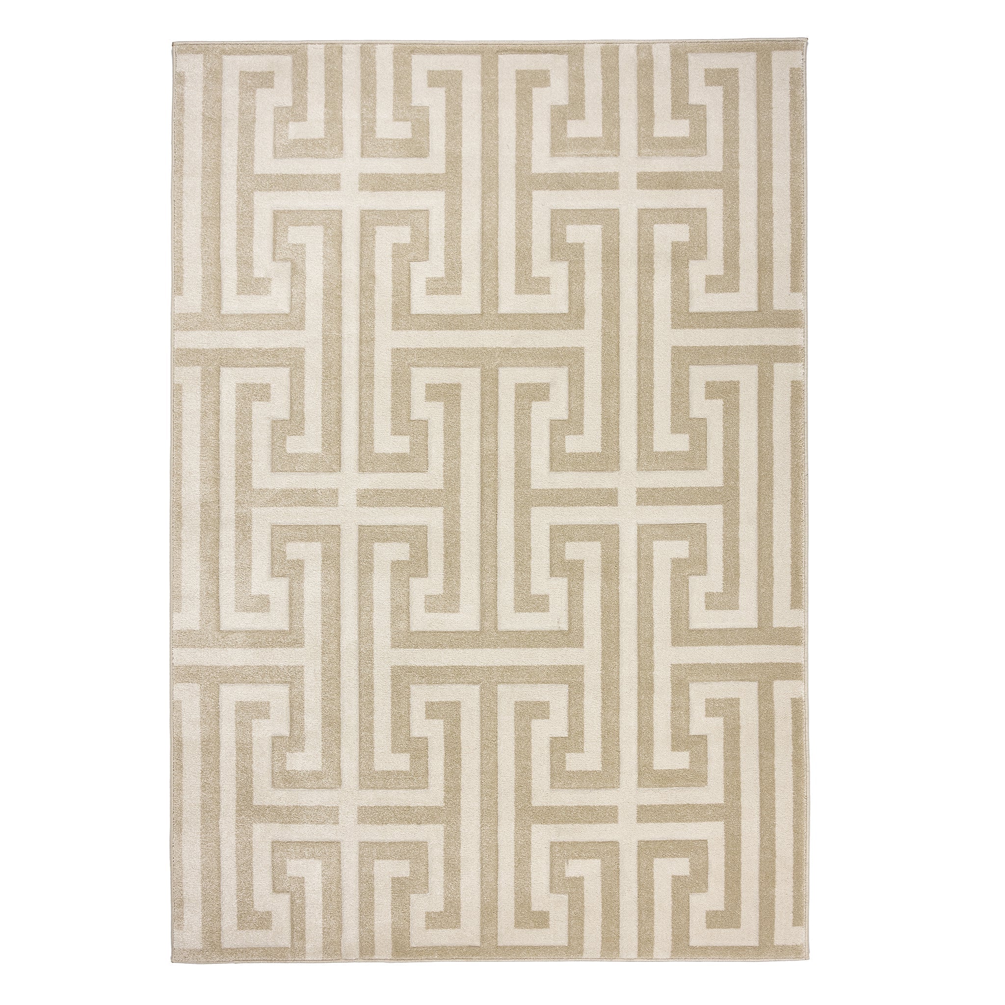 Origins Greek Key Beige/Cream - handmade