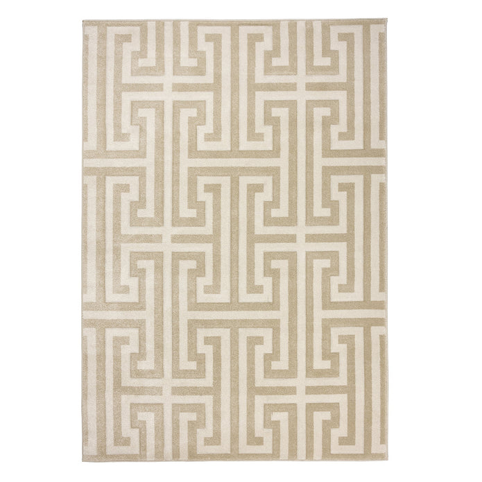 Origins Greek Key Beige/Cream - handmade