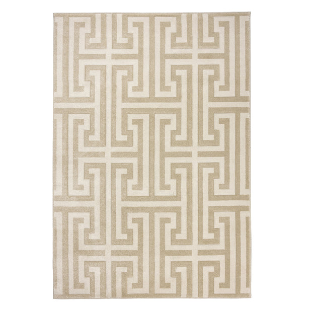 Origins Greek Key Beige/Cream - handmade