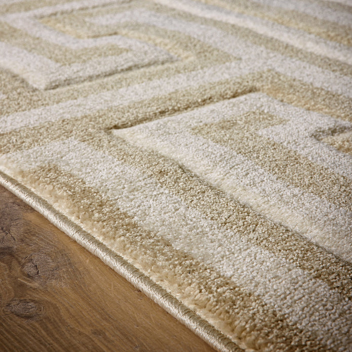 Origins Greek Key Beige/Cream - handmade