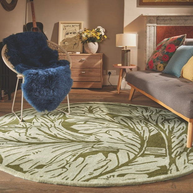 Origins Heritage Rug Handtufted carpet with cotton backing 200 cm DIA / Moss / 100% Wool RUGS_and_MORE 5026134593435