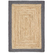 Origins Jute Border Grey - handmade