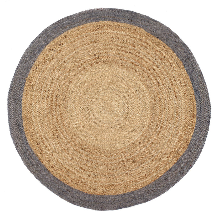 Origins Jute Border Grey - handmade