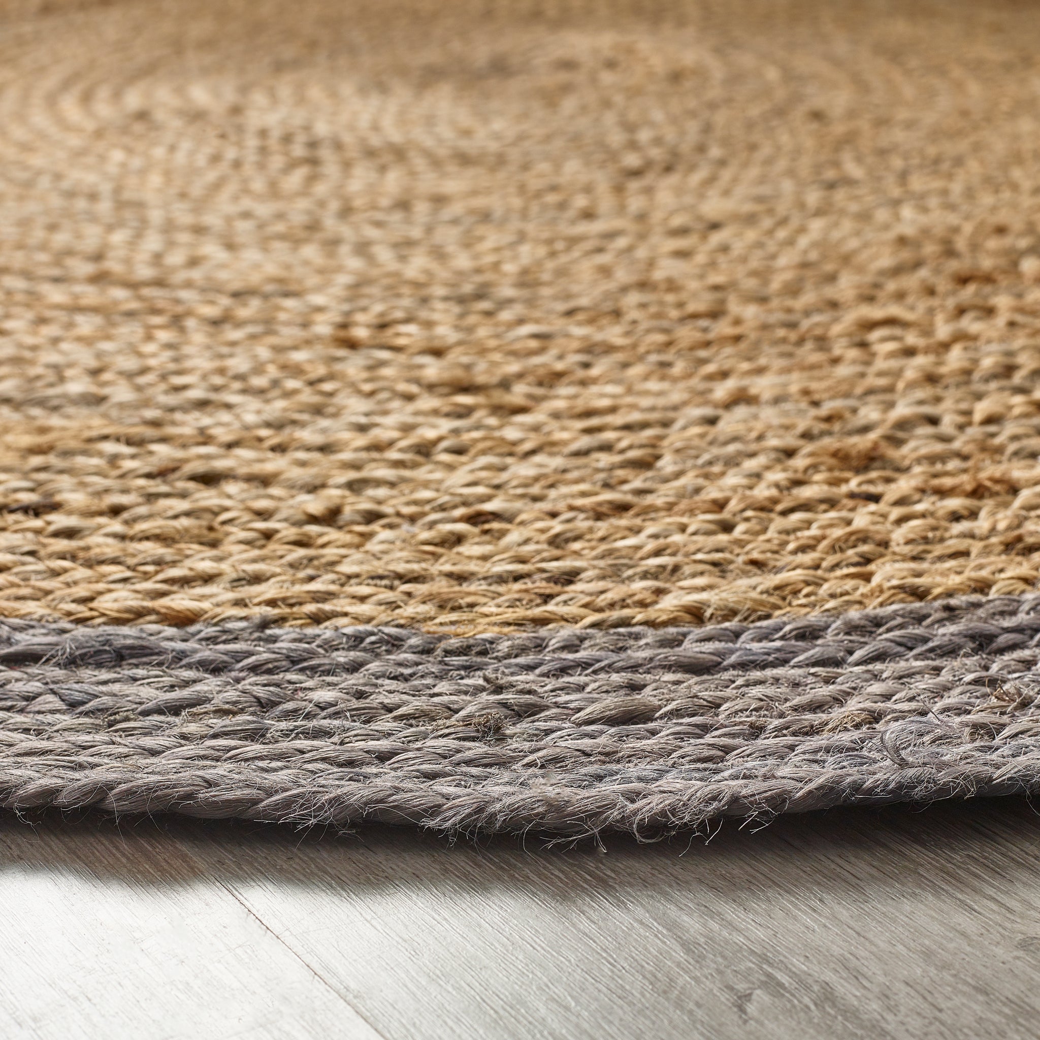 Origins Jute Border Grey - handmade
