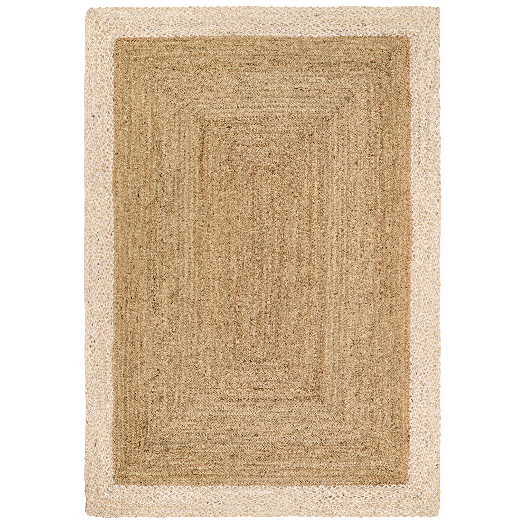Origins Jute Border Natural White - handmade