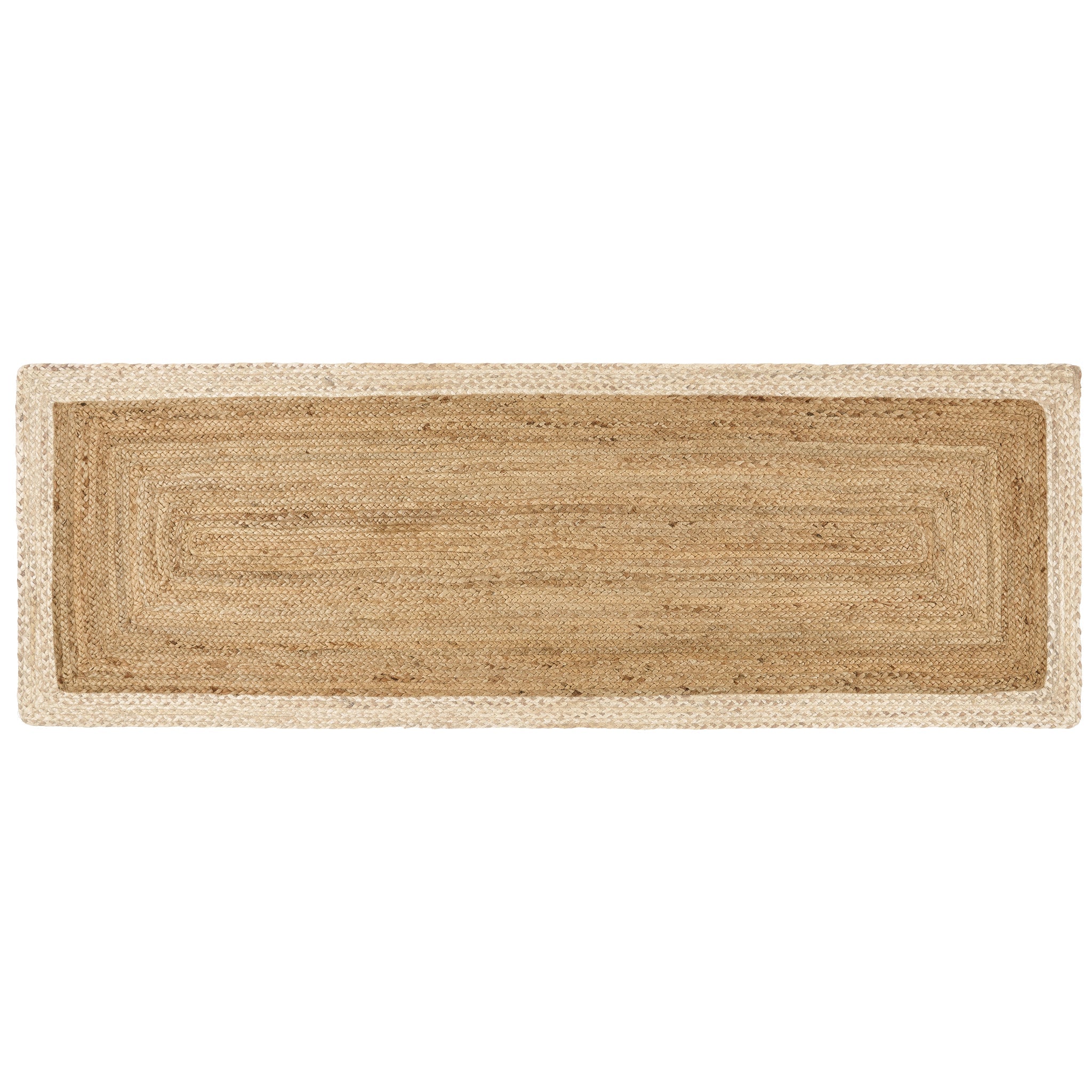 Origins Jute Border Natural White - handmade