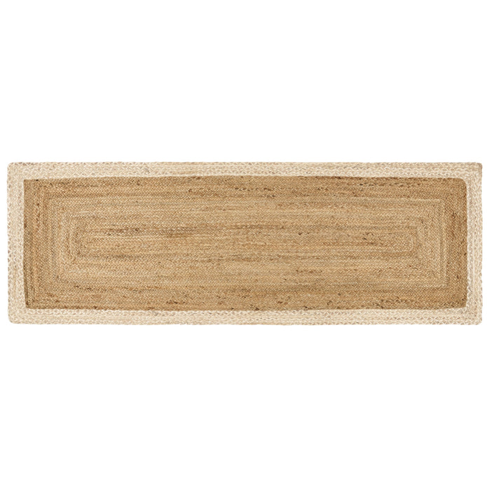Origins Jute Border Natural White - handmade