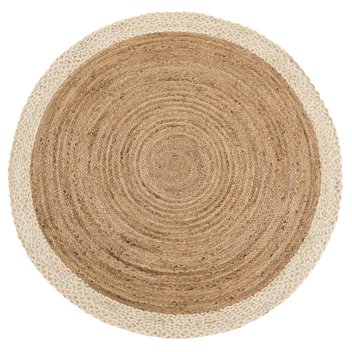 Origins Jute Border Natural White - handmade