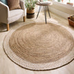 Origins Jute Border Natural White - handmade